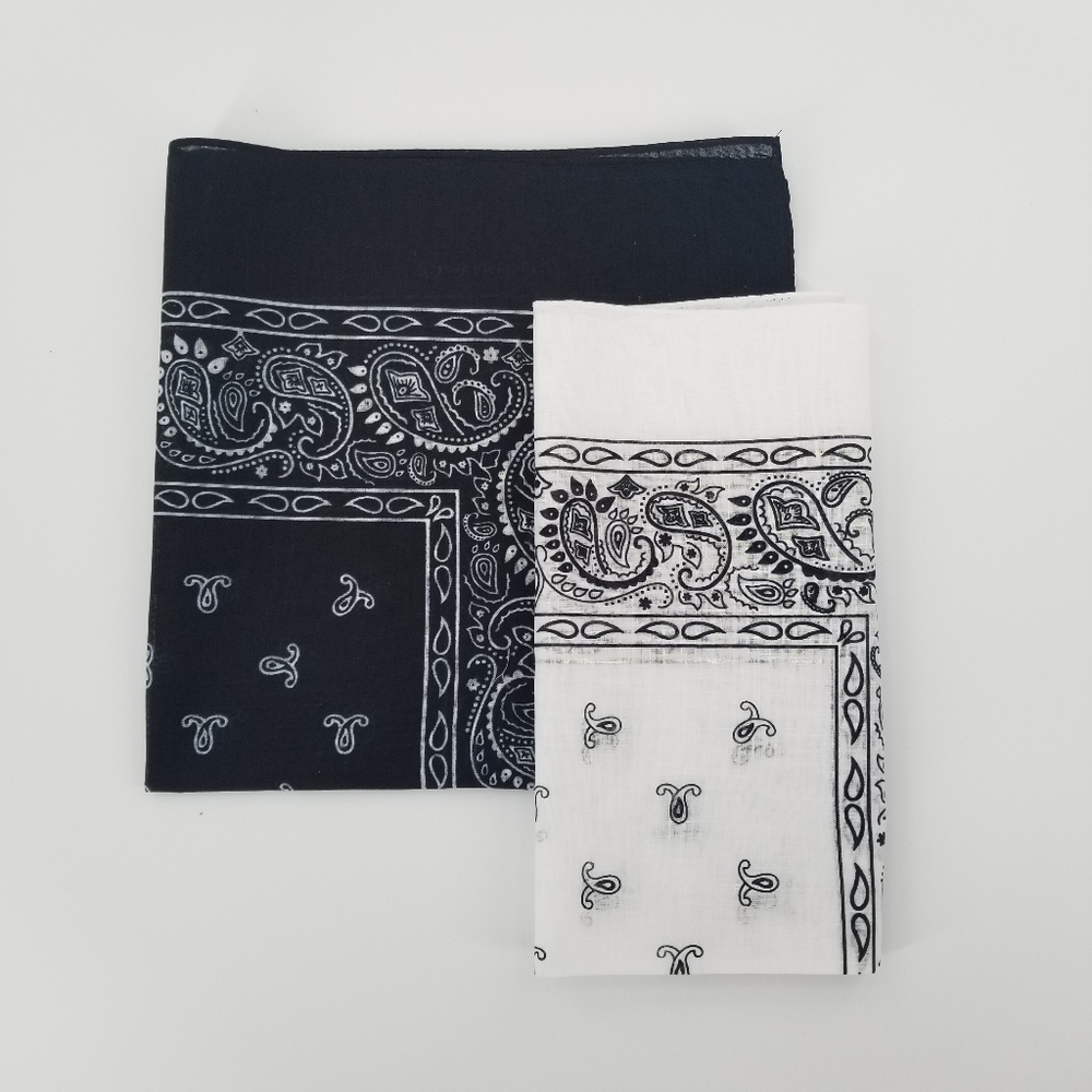 Bandana 2 pack Set Paisley Print Face cover Cotton - Picture 2 of 3